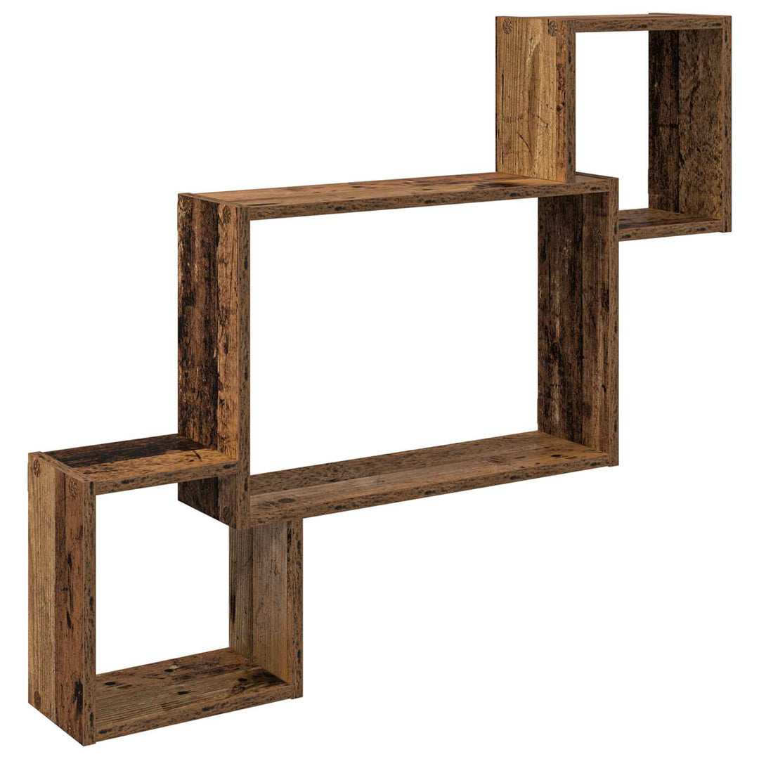 Væghylde Vægmonteret Gammelt træ 91,5 x 15 x 76 cm