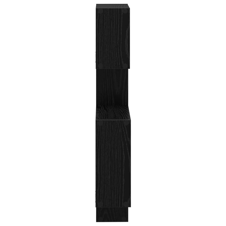 Væg Kub Hylder Vægmonteret Sort eg 64 x 13,5 x 91,5 cm