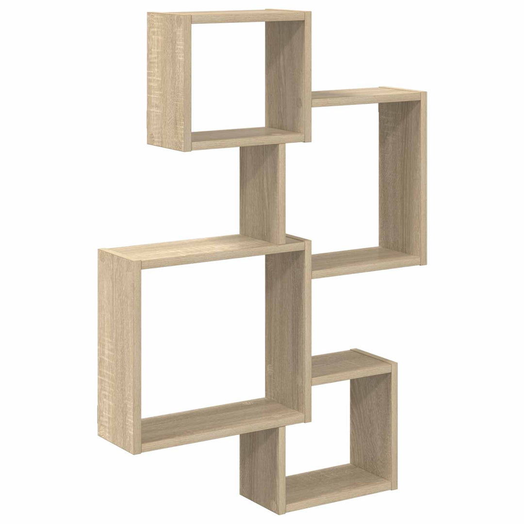 Væg Kub Hylder Vægmonteret Sonoma-eg 64 x 13,5 x 91,5 cm