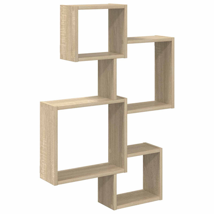 Væg Kub Hylder Vægmonteret Sonoma-eg 64 x 13,5 x 91,5 cm