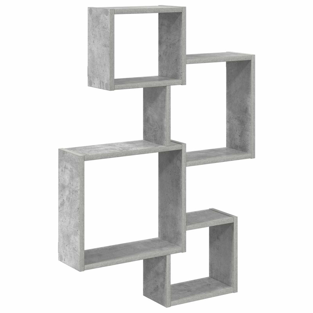 Væg Kub Hylder Vægmonteret Betongrå 64 x 13,5 x 91,5 cm