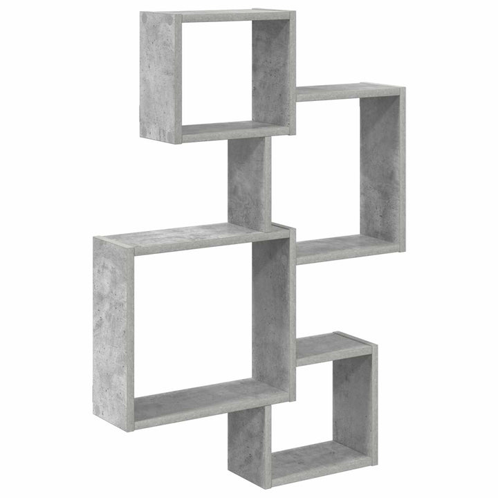 Væg Kub Hylder Vægmonteret Betongrå 64 x 13,5 x 91,5 cm