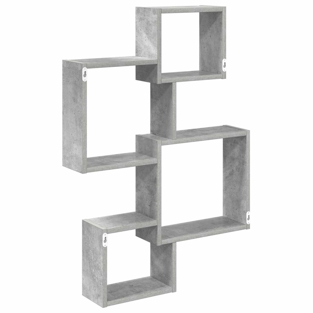Væg Kub Hylder Vægmonteret Betongrå 64 x 13,5 x 91,5 cm