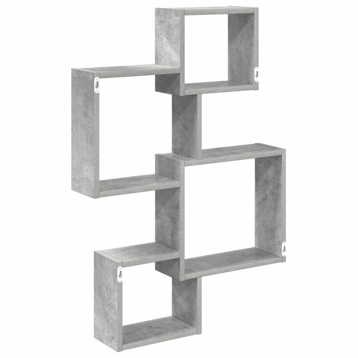 Væg Kub Hylder Vægmonteret Betongrå 64 x 13,5 x 91,5 cm