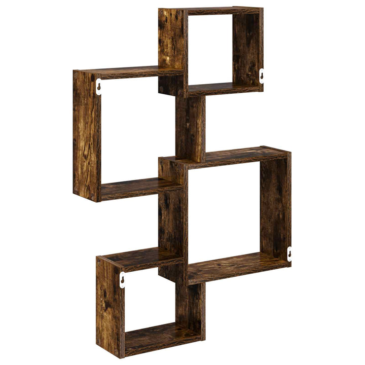 Væg Kub Hylder Vægmonteret Røget eg 64 x 13,5 x 91,5 cm
