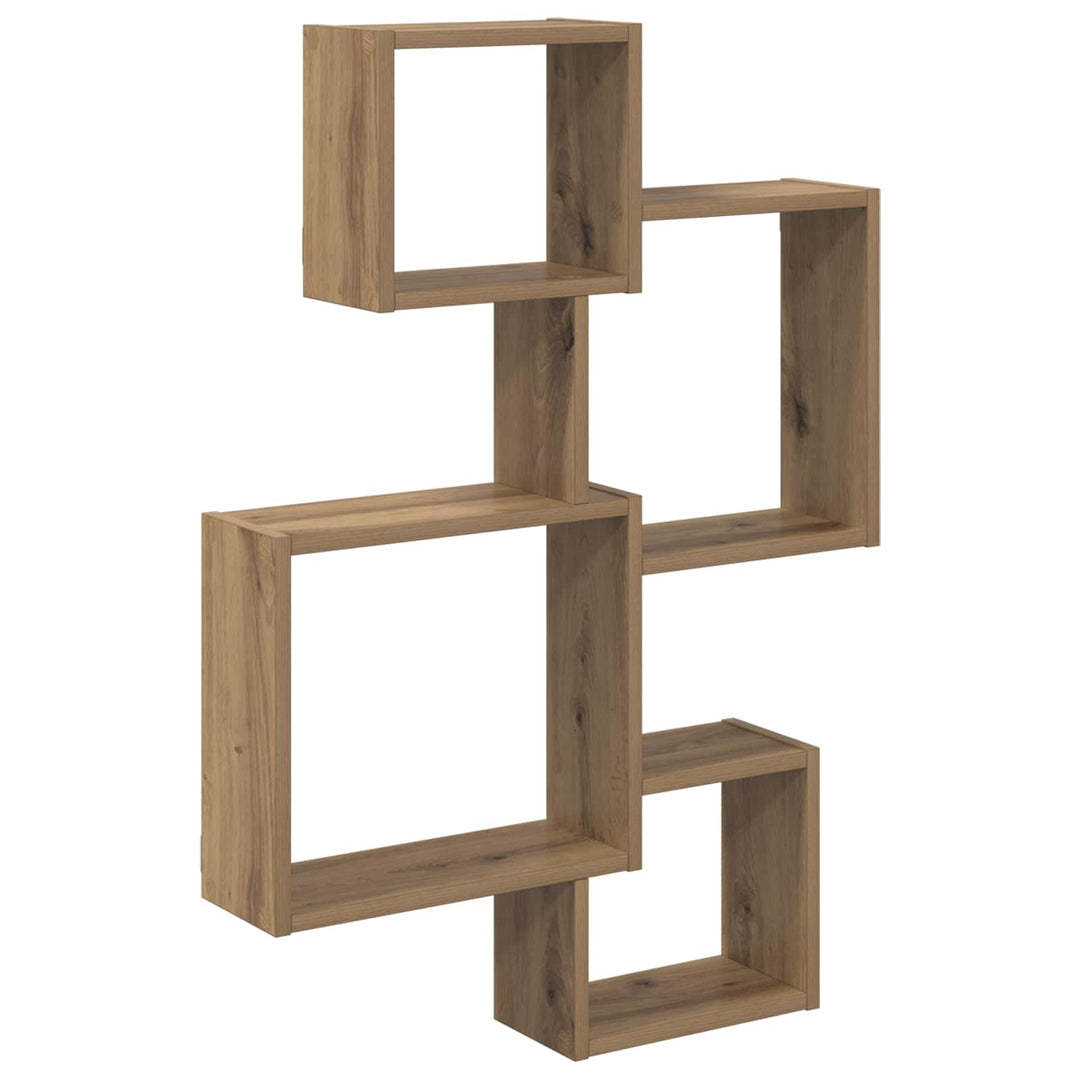 Væg Kub Hylder Vægmonteret Artisan-eg 64 x 13,5 x 91,5 cm