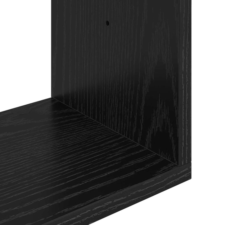 Væghylde Vægmonteret Sort eg 32 x 21 x 107 cm Konstrueret træ