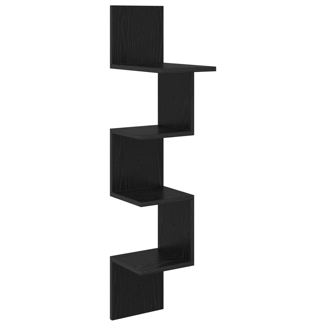 Væghylde Vægmonteret Sort eg 32 x 21 x 107 cm Konstrueret træ