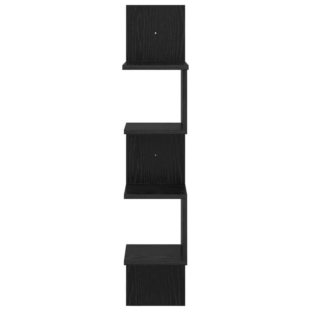 Væghylde Vægmonteret Sort eg 32 x 21 x 107 cm Konstrueret træ
