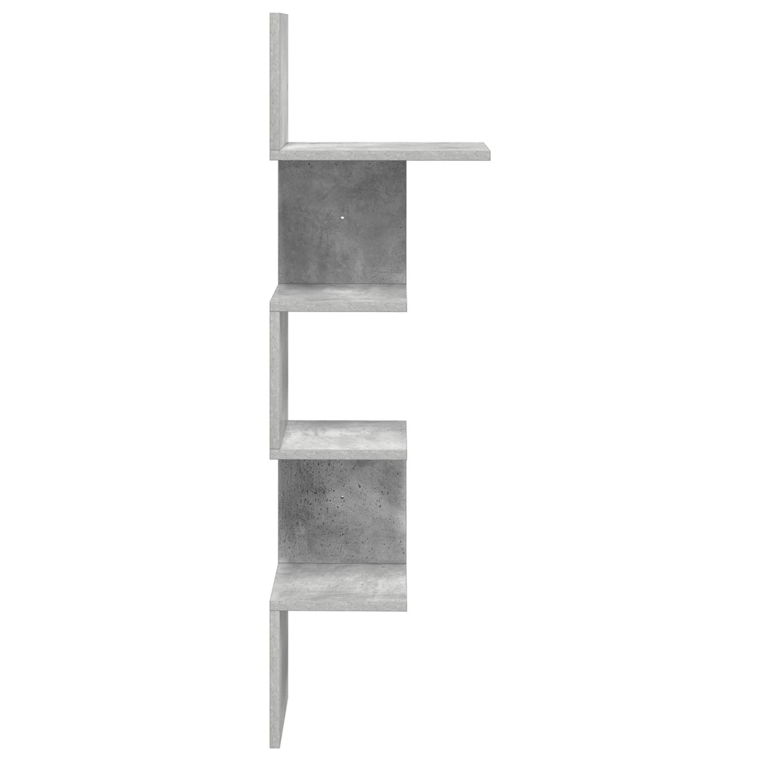 Væghylde Vægmonteret Betongrå 32 x 21 x 107 cm Konstrueret træ