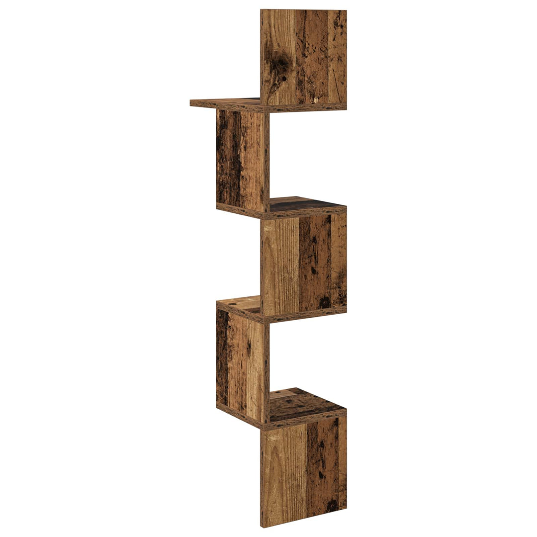 Væghylde Vægmonteret Gammelt træ 32 x 21 x 107 cm