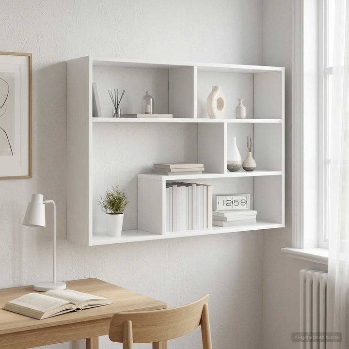Væghylde Vægmonteret Hvid 95 x 20 x 69,5 cm Konstrueret træ