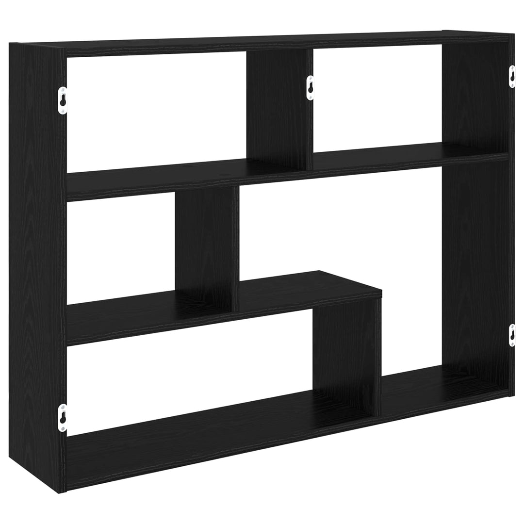 Væghylde Vægmonteret Sort eg 95 x 20 x 69,5 cm Konstrueret træ