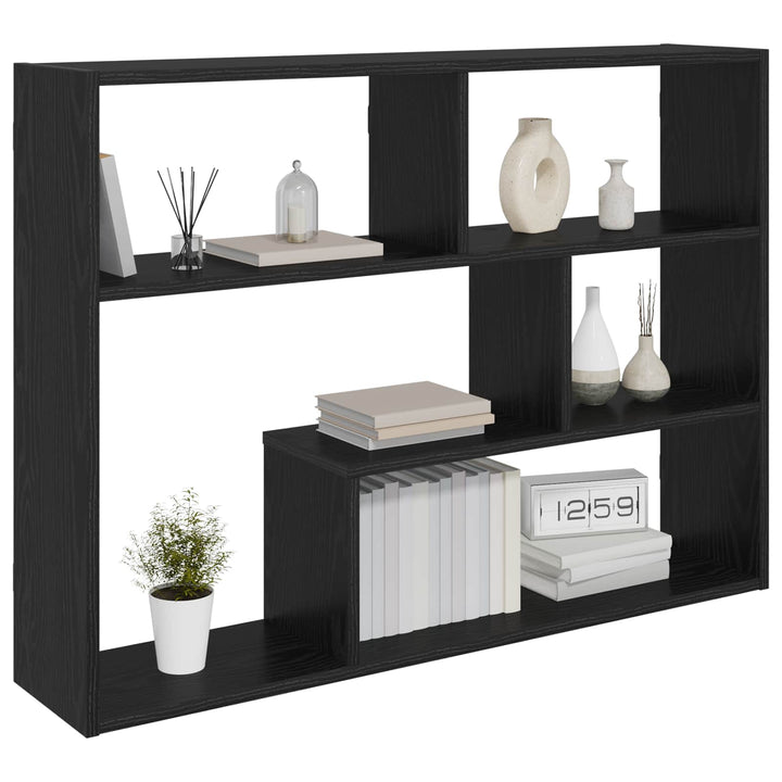 Væghylde Vægmonteret Sort eg 95 x 20 x 69,5 cm Konstrueret træ