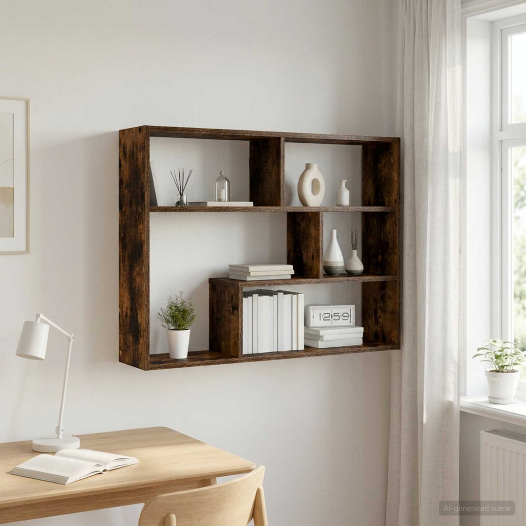 Væghylde Vægmonteret Røget eg 95 x 20 x 69,5 cm Konstrueret træ