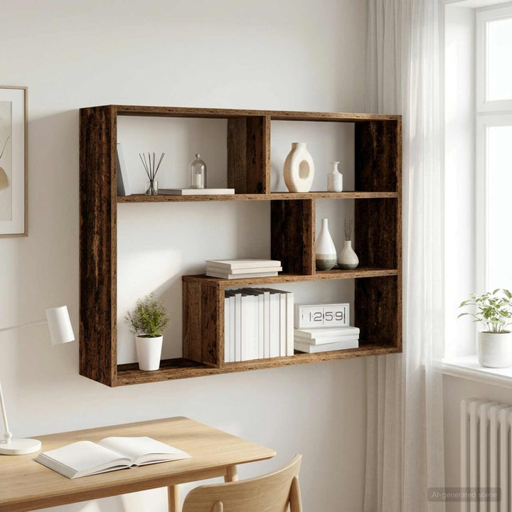 Væghylde Vægmonteret Gammelt træ 95 x 20 x 69,5 cm