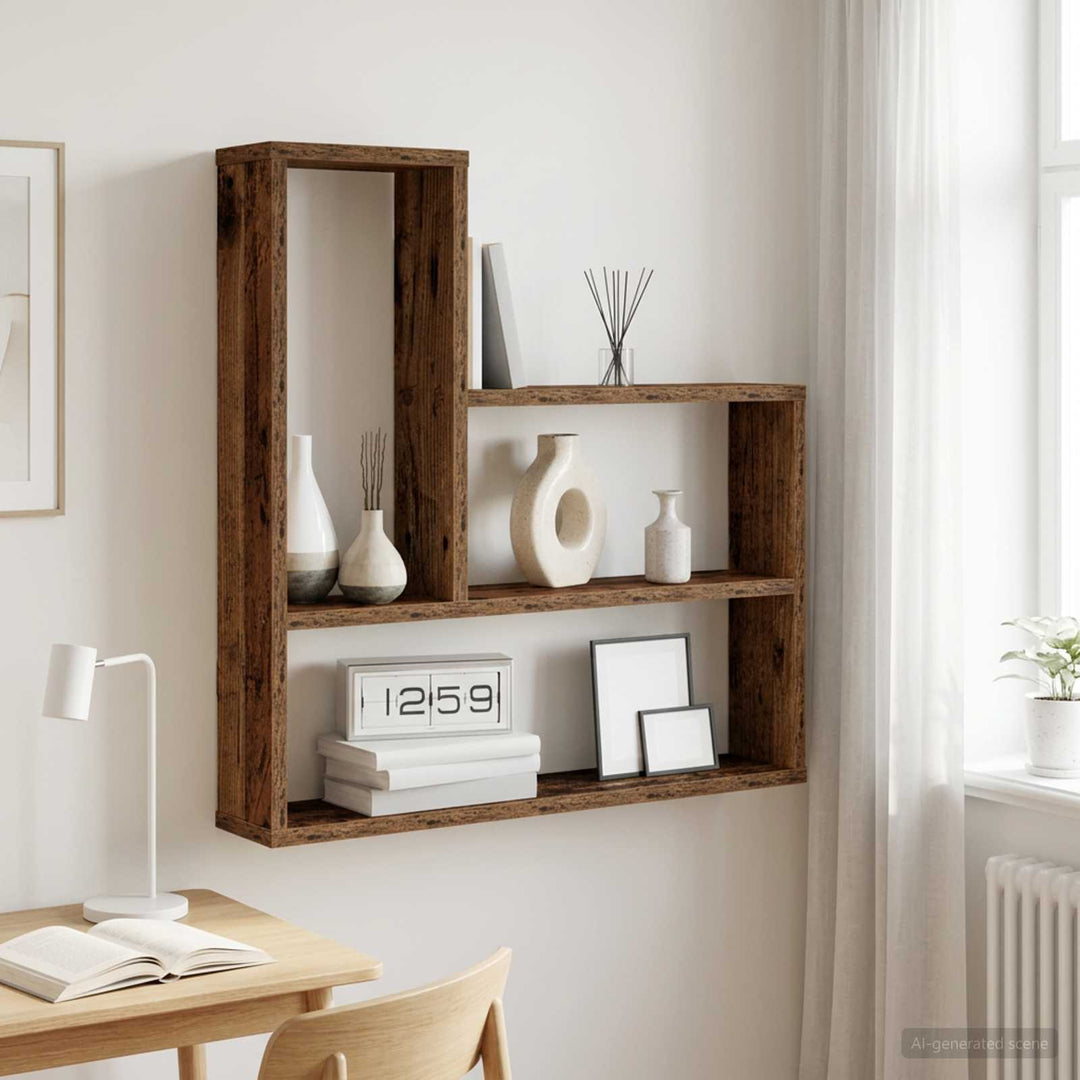Væghylde Gammelt træ 60 x 11 x 60 cm Konstrueret træ
