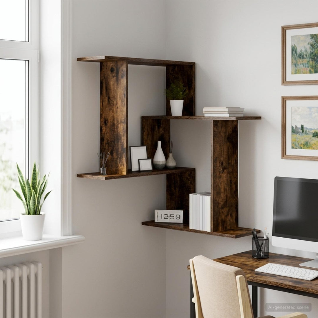 Væghylde Røget eg 67 x 67 x 87 cm Konstrueret træ