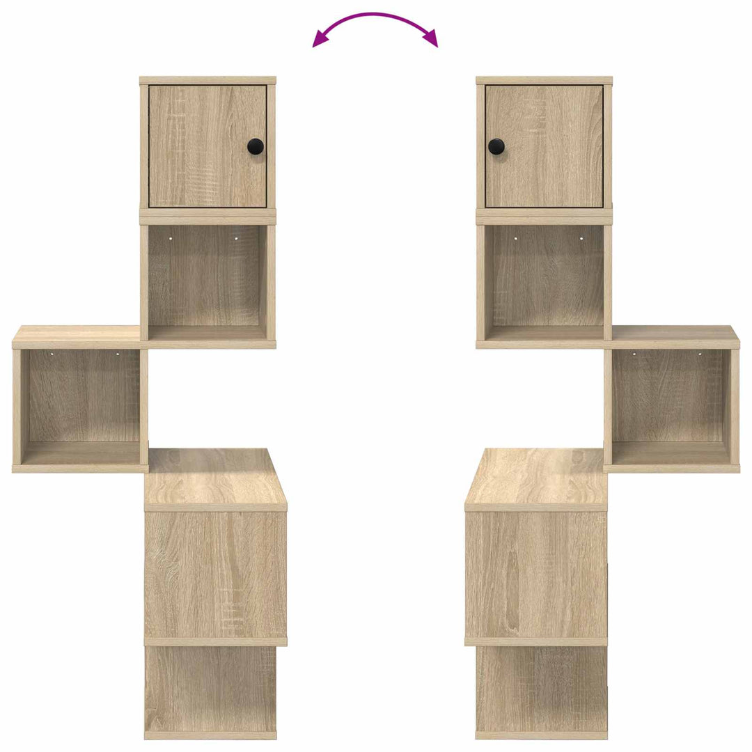 Væg Hjørneshylde Sonoma-eg 48 x 48 x 120 cm Konstrueret træ