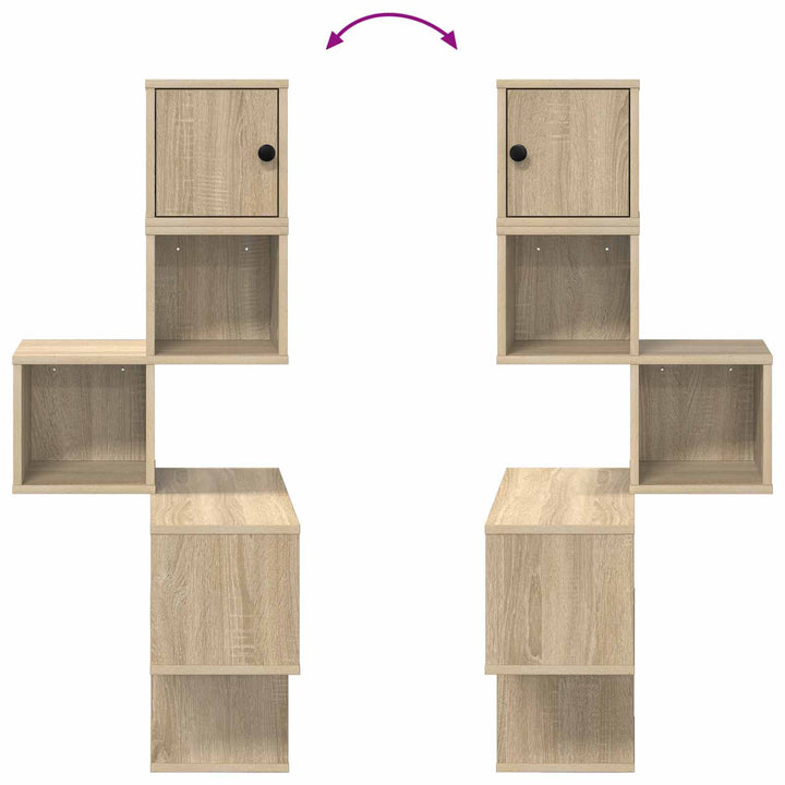 Væg Hjørneshylde Sonoma-eg 48 x 48 x 120 cm Konstrueret træ