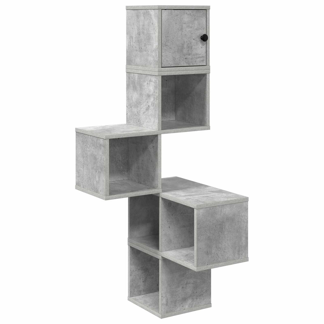 Væg Hjørneshylde Betongrå 48 x 48 x 120 cm Konstrueret træ