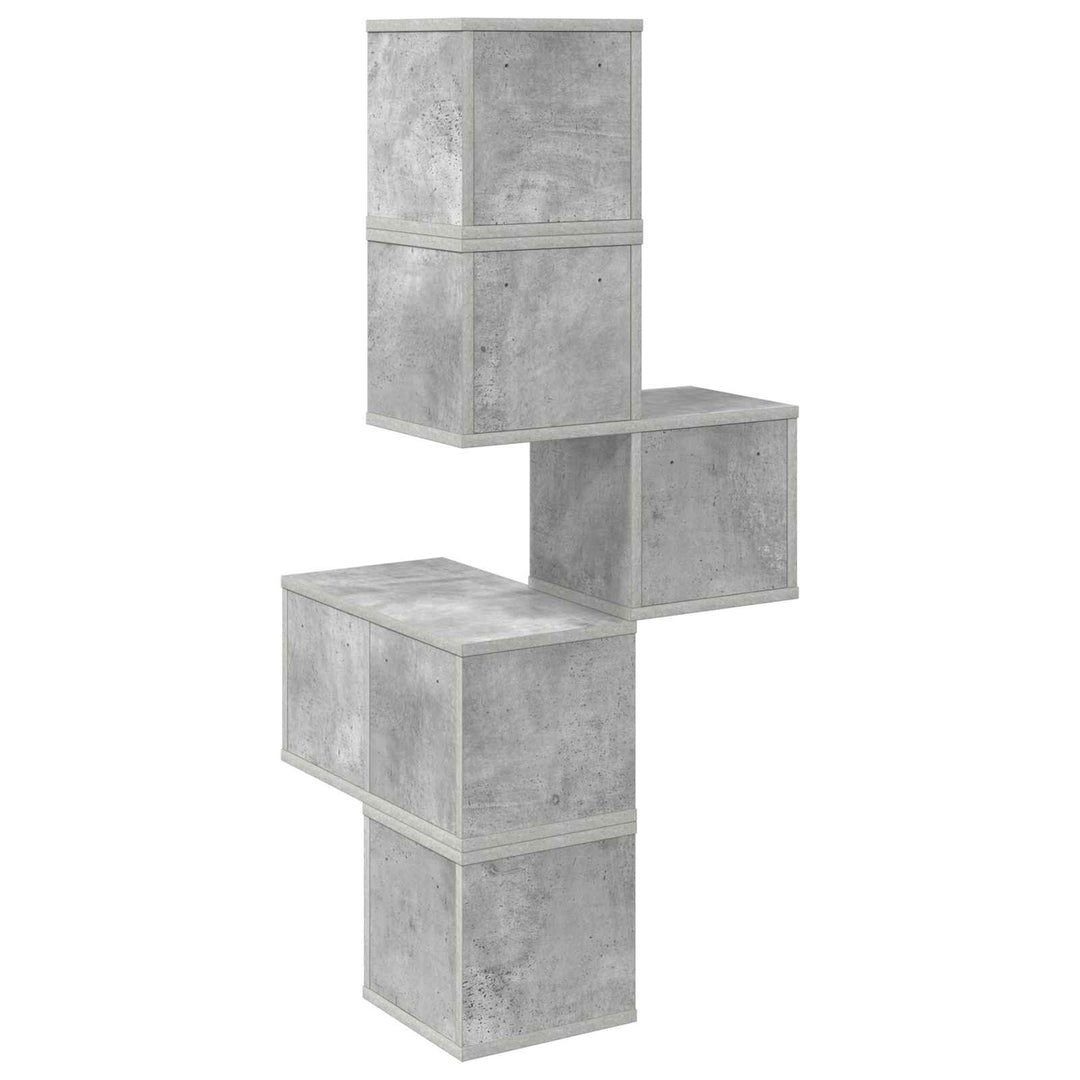 Væg Hjørneshylde Betongrå 48 x 48 x 120 cm Konstrueret træ