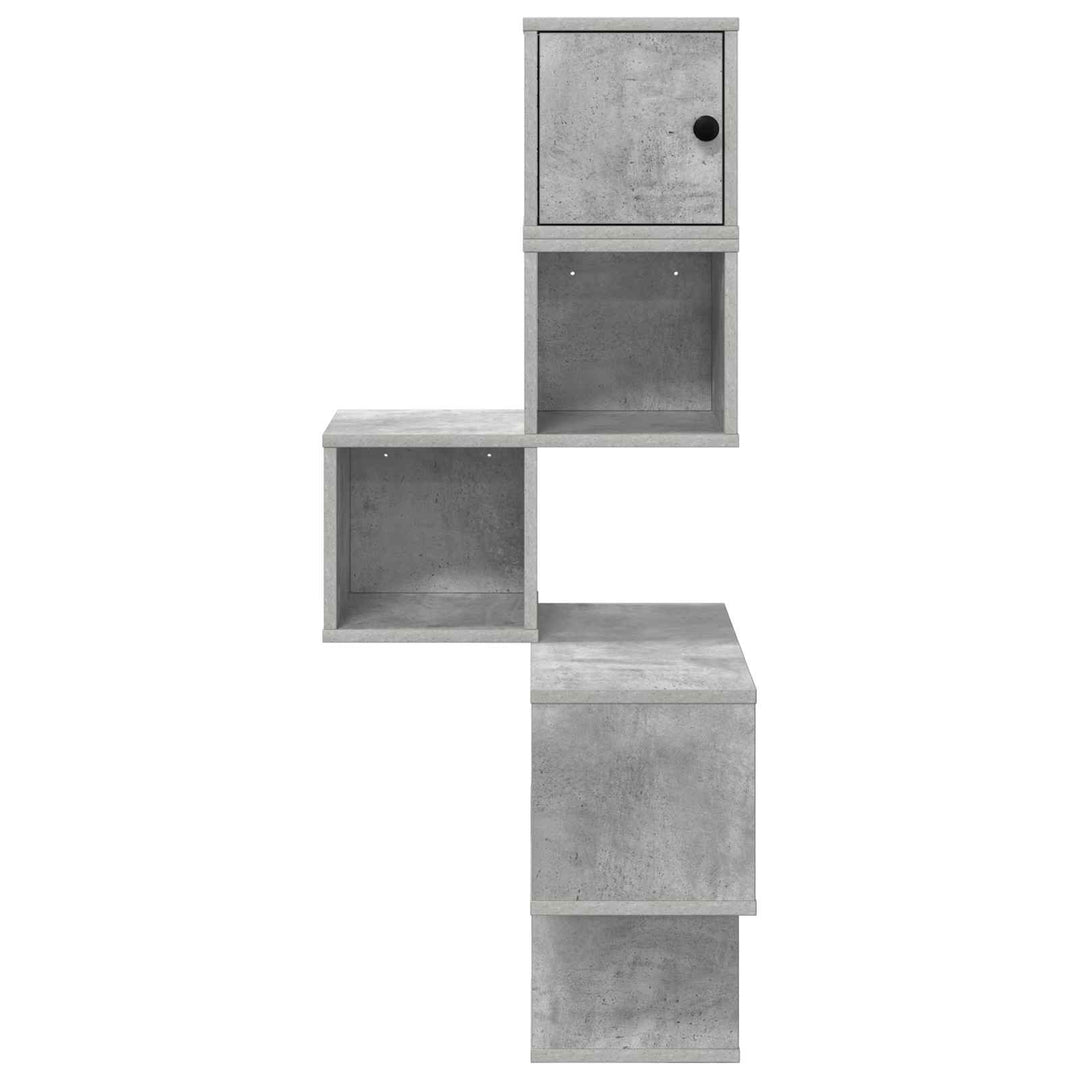Væg Hjørneshylde Betongrå 48 x 48 x 120 cm Konstrueret træ