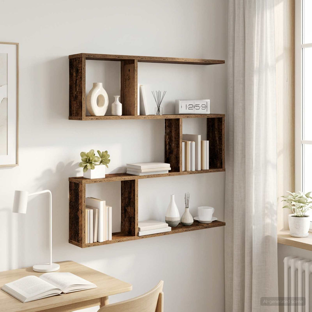 Væghylde Gammelt træ 80 x 12 x 79,5 cm Konstrueret træ