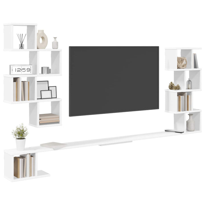 Væghængt TV-hylde Hvid 180 x 15 x 94 cm Konstrueret træ