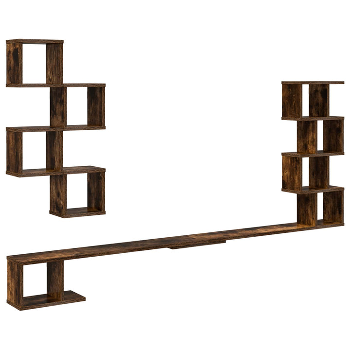 Væghængt TV-hylde Røget eg 180 x 15 x 94 cm Konstrueret træ