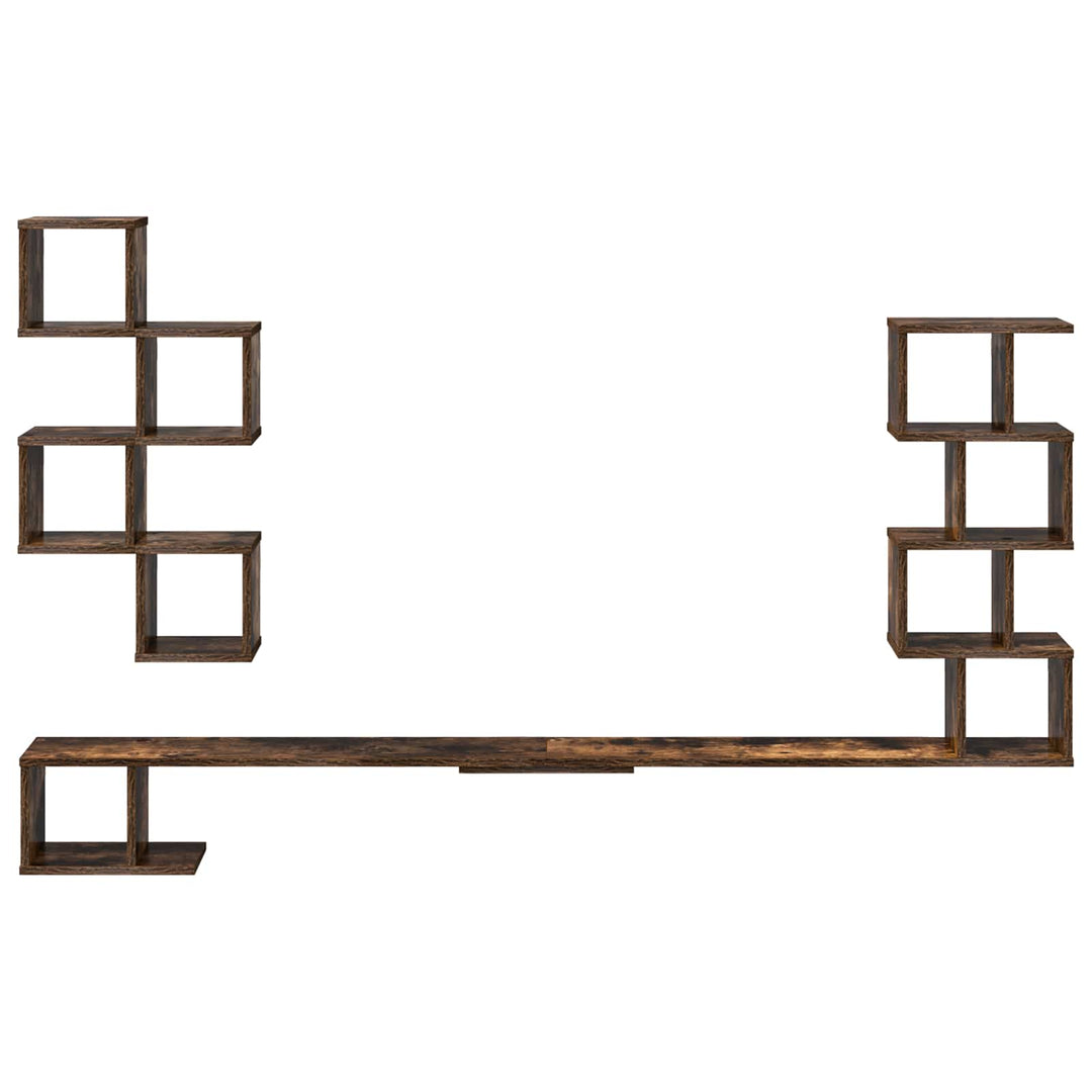Væghængt TV-hylde Røget eg 180 x 15 x 94 cm Konstrueret træ