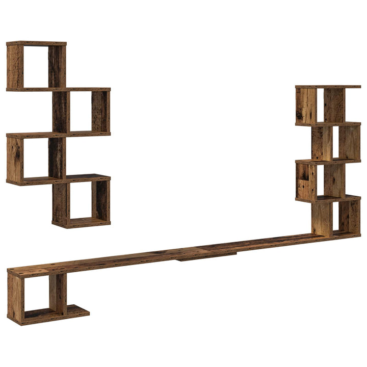 Væghængt TV-hylde Gammelt træ 180 x 15 x 94 cm Konstrueret træ