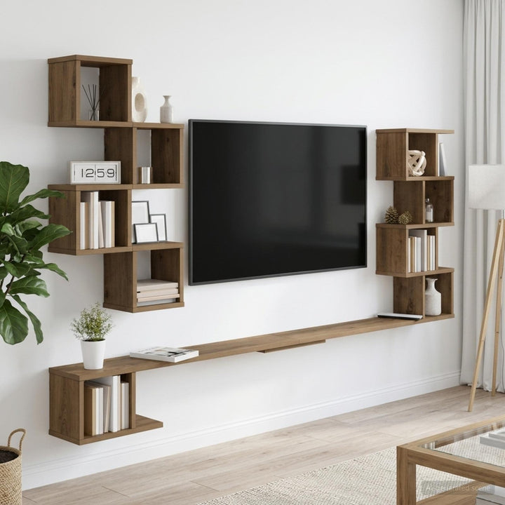 Væghængt TV-hylde Artisan-eg 180 x 15 x 94 cm Konstrueret træ