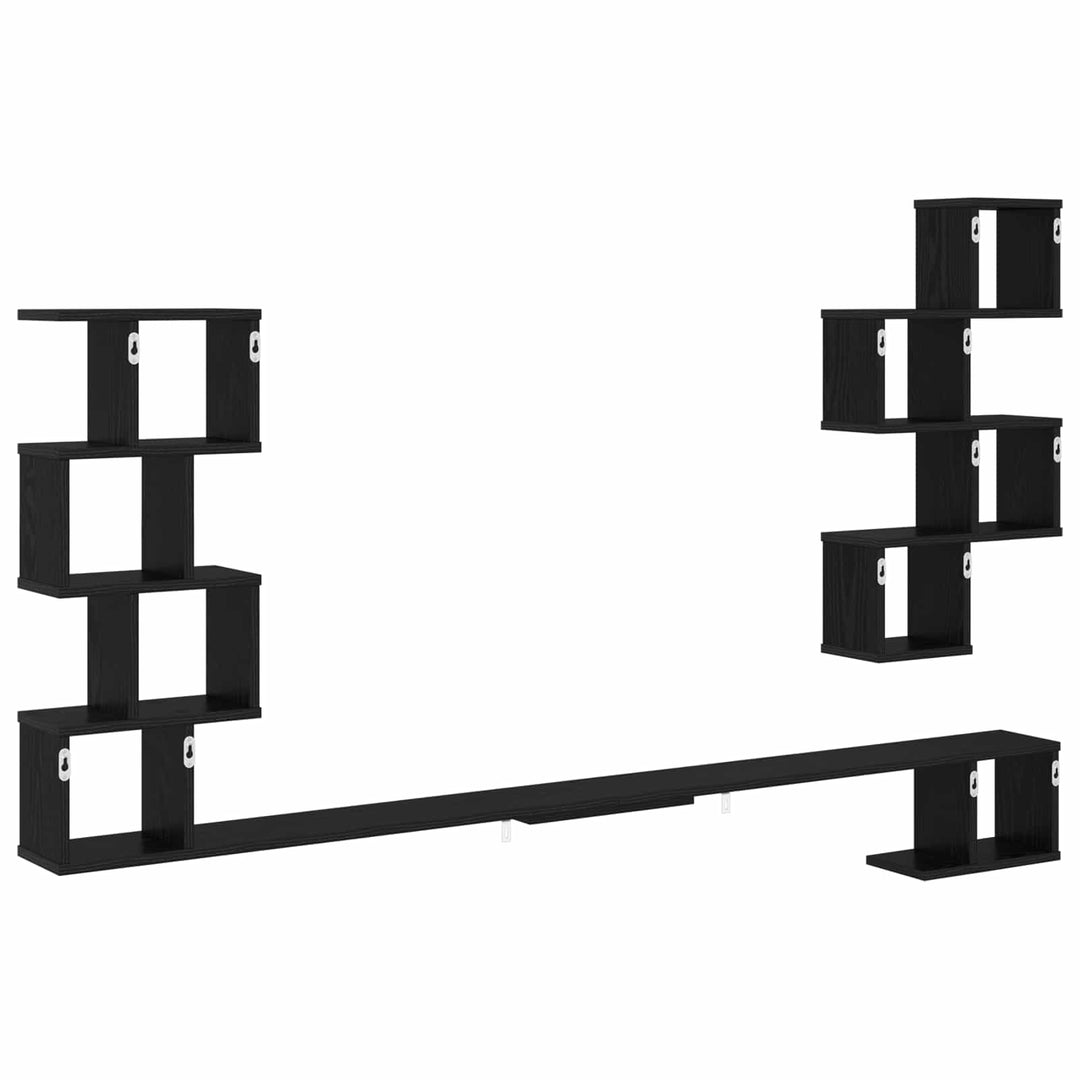 Væghængt TV-hylde Sort eg 160 x 15 x 94 cm Konstrueret træ