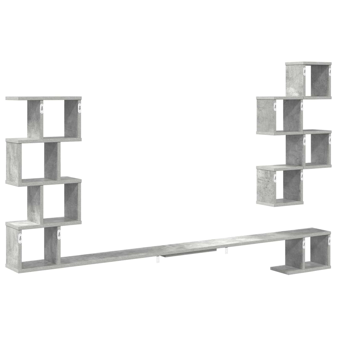 Væghængt TV-hylde Betongrå 160 x 15 x 94 cm Konstrueret træ