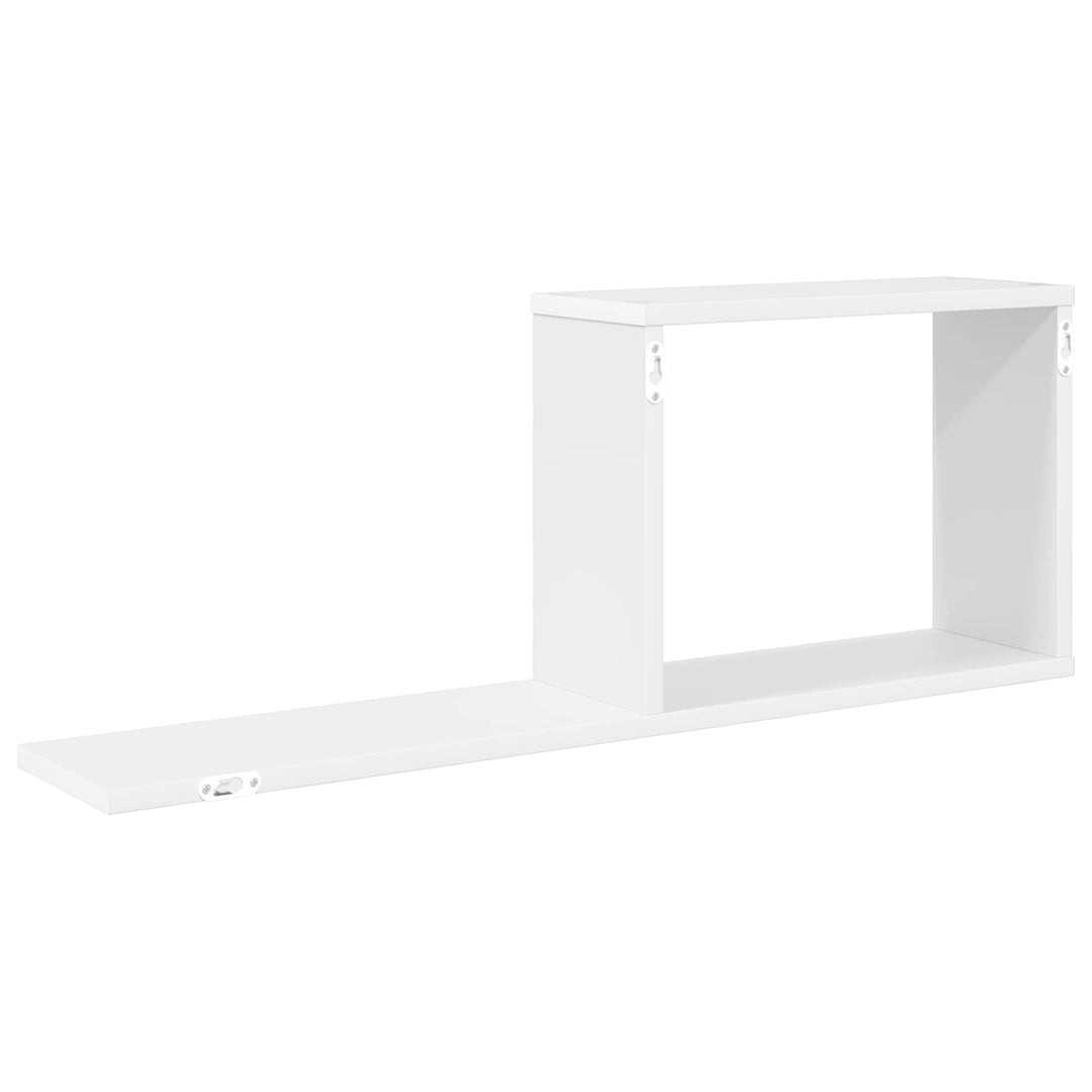 Svævehylder 2 pcs Hvid 80 x 15 x 30 cm Konstrueret træ