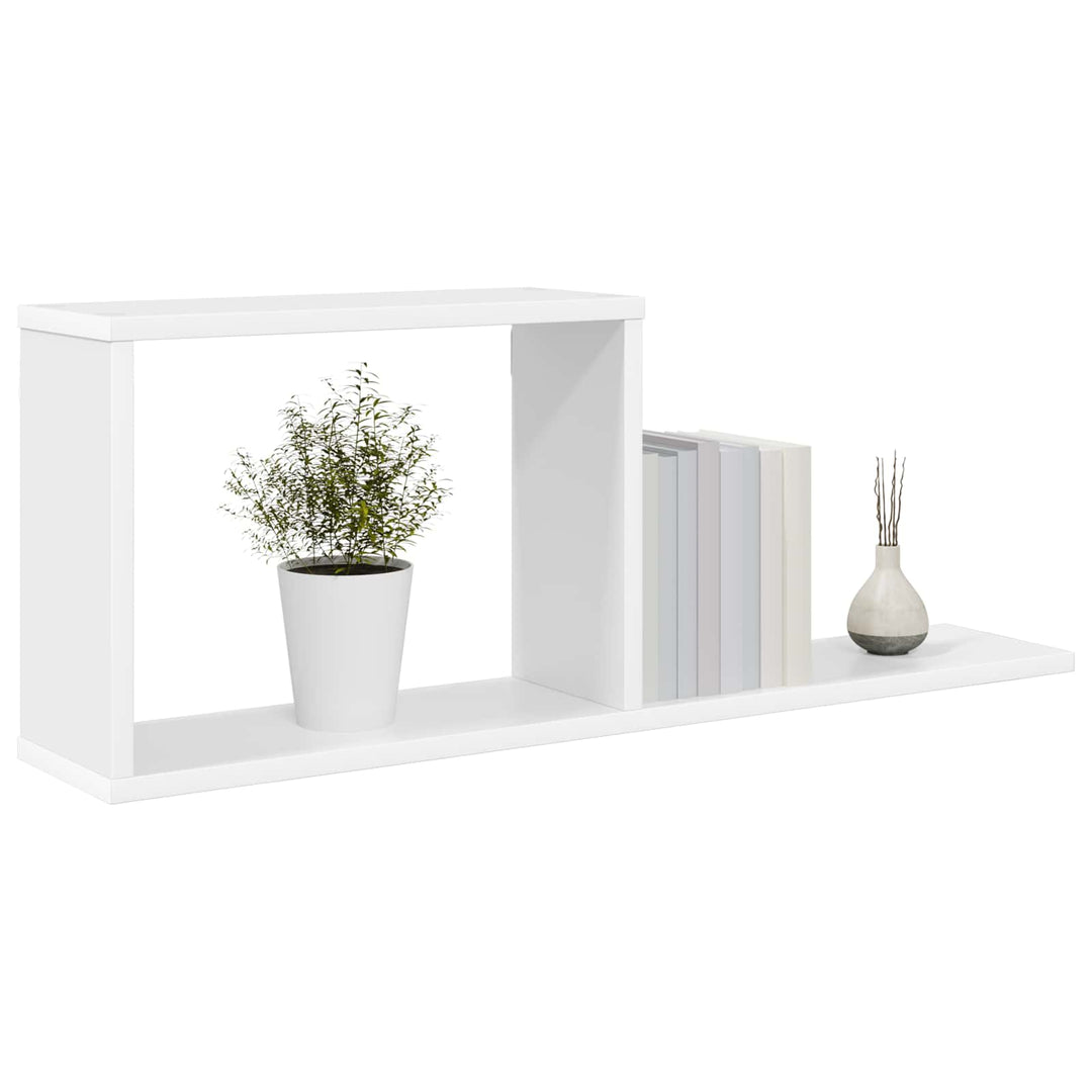 Svævehylder 2 pcs Hvid 80 x 15 x 30 cm Konstrueret træ