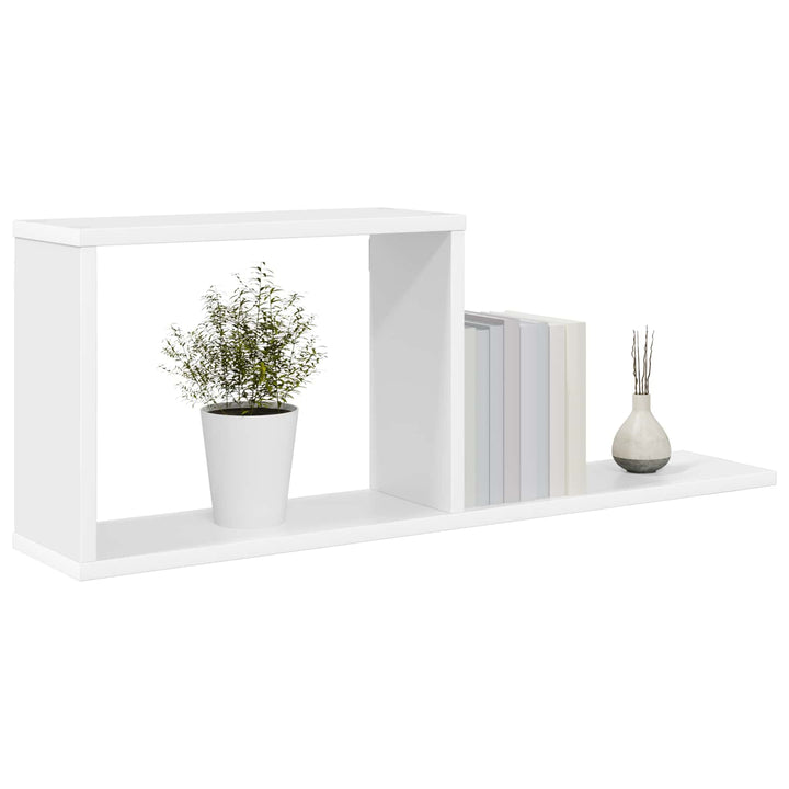 Svævehylder 2 pcs Hvid 80 x 15 x 30 cm Konstrueret træ