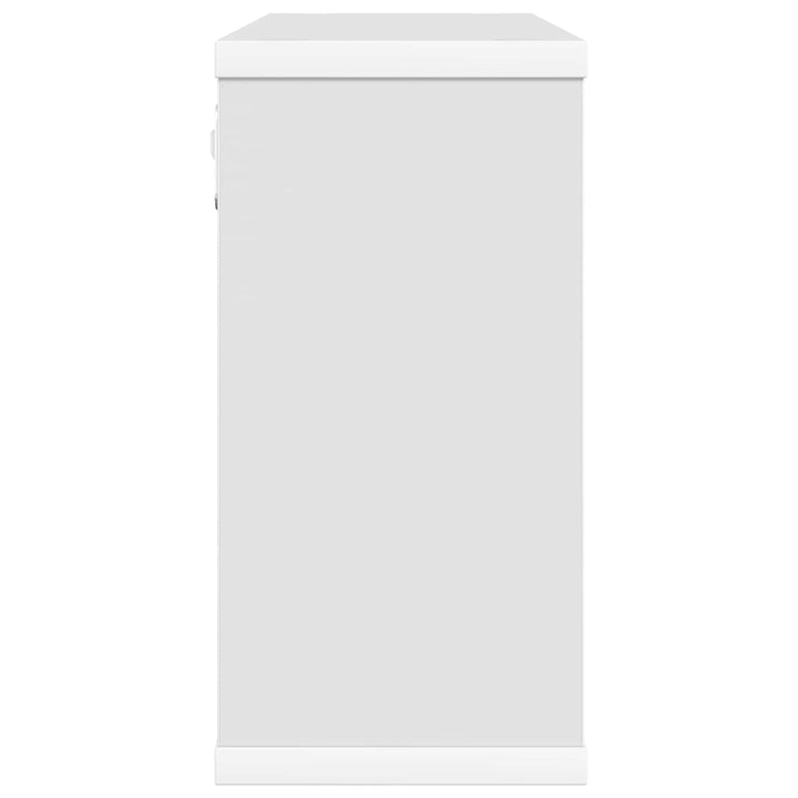 Svævehylder 2 pcs Hvid 80 x 15 x 30 cm Konstrueret træ