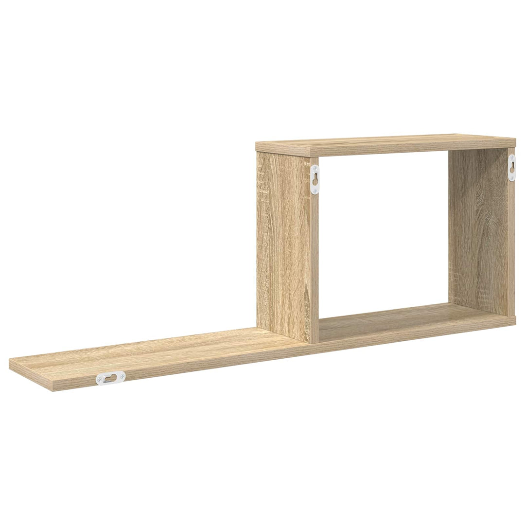Svævehylder 2 pcs Sonoma-eg 80 x 15 x 30 cm Konstrueret træ