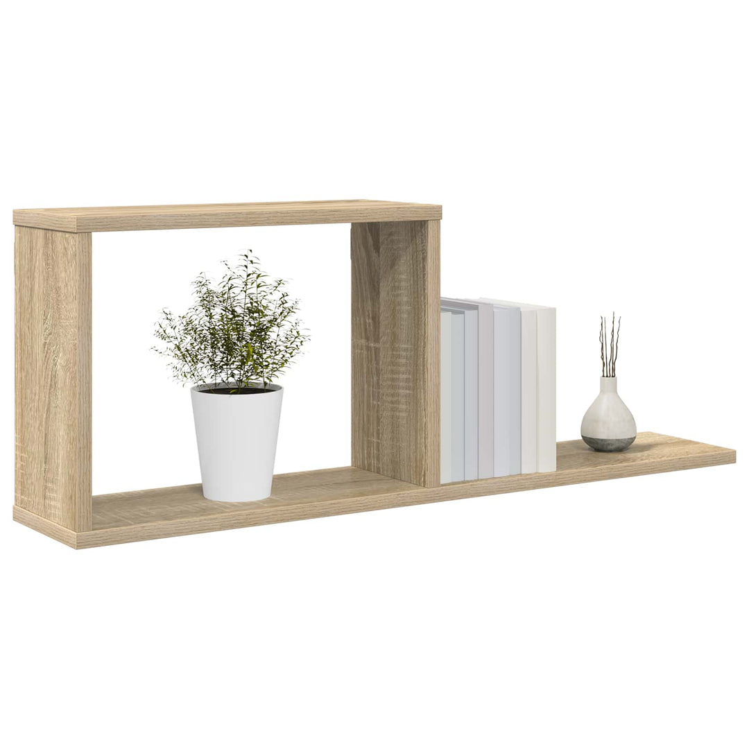 Svævehylder 2 pcs Sonoma-eg 80 x 15 x 30 cm Konstrueret træ