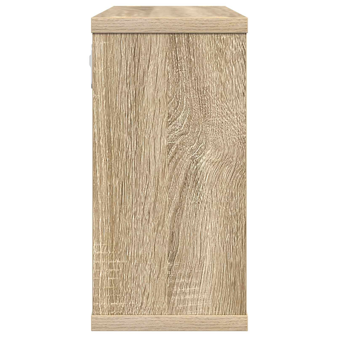 Svævehylder 2 pcs Sonoma-eg 80 x 15 x 30 cm Konstrueret træ