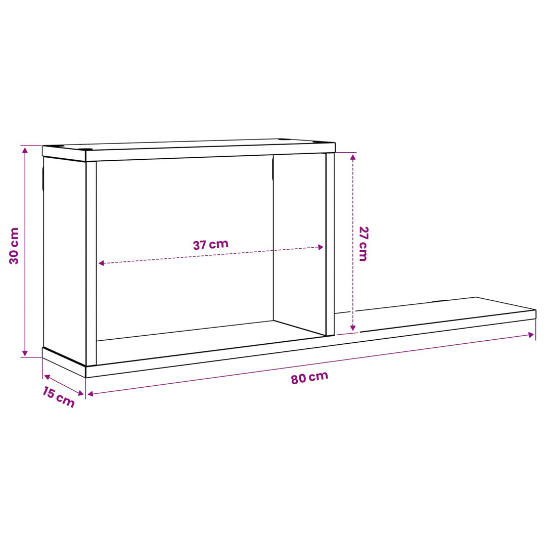 Svævehylder 2 pcs Sonoma-eg 80 x 15 x 30 cm Konstrueret træ