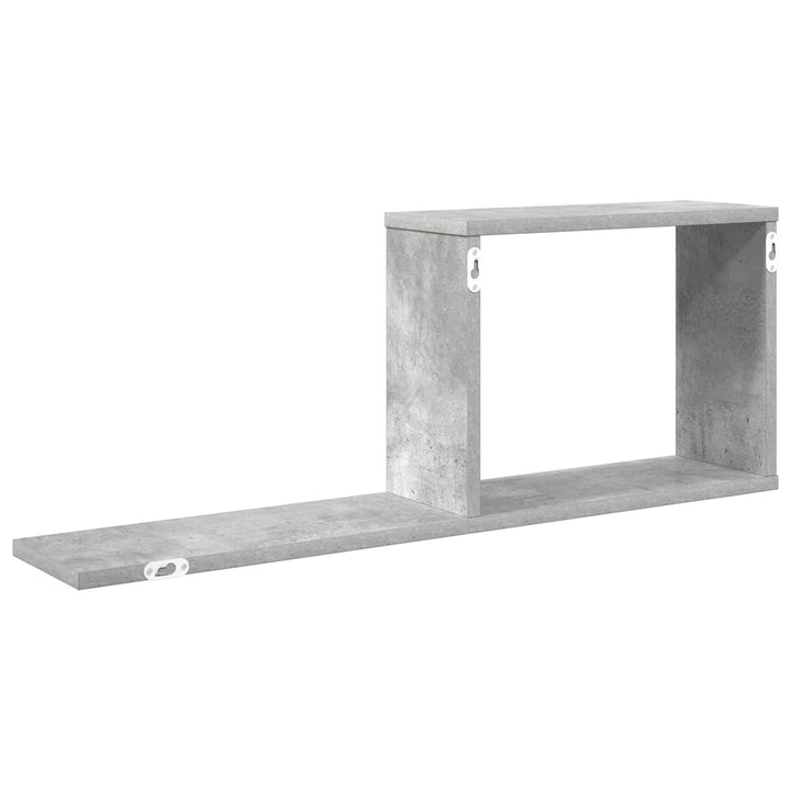 Svævehylder 2 pcs Betongrå 80 x 15 x 30 cm Konstrueret træ