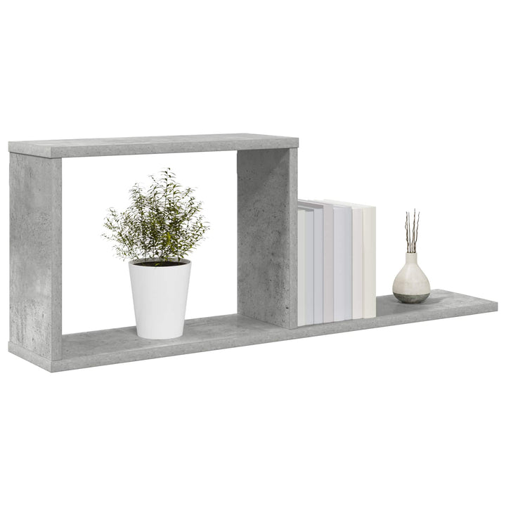 Svævehylder 2 pcs Betongrå 80 x 15 x 30 cm Konstrueret træ