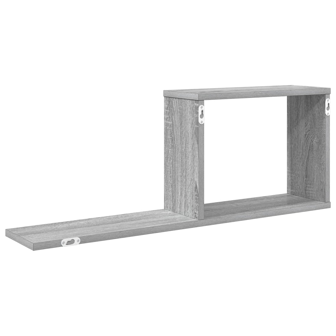 Svævehylder 2 pcs Grå Sonoma 80 x 15 x 30 cm Konstrueret træ