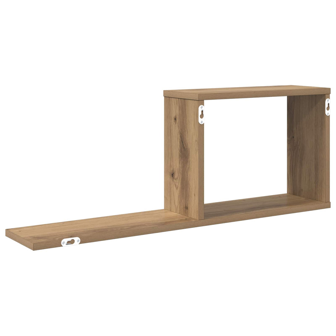 Svævehylder 2 pcs Artisan-eg 80 x 15 x 30 cm Konstrueret træ