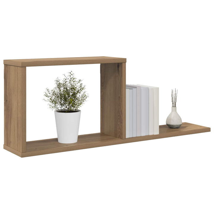 Svævehylder 2 pcs Artisan-eg 80 x 15 x 30 cm Konstrueret træ