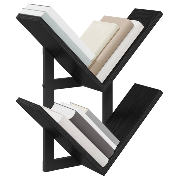 Væghængt Flydende Hylde 2 pcs Sort eg 43 x 15 x 47 cm