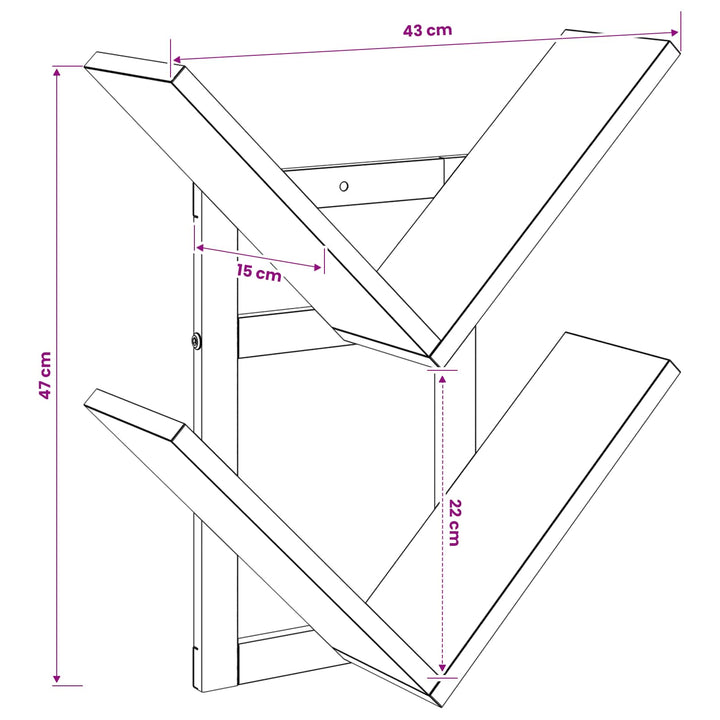 Væghængt Flydende Hylde 2 pcs Sonoma-eg 43 x 15 x 47 cm